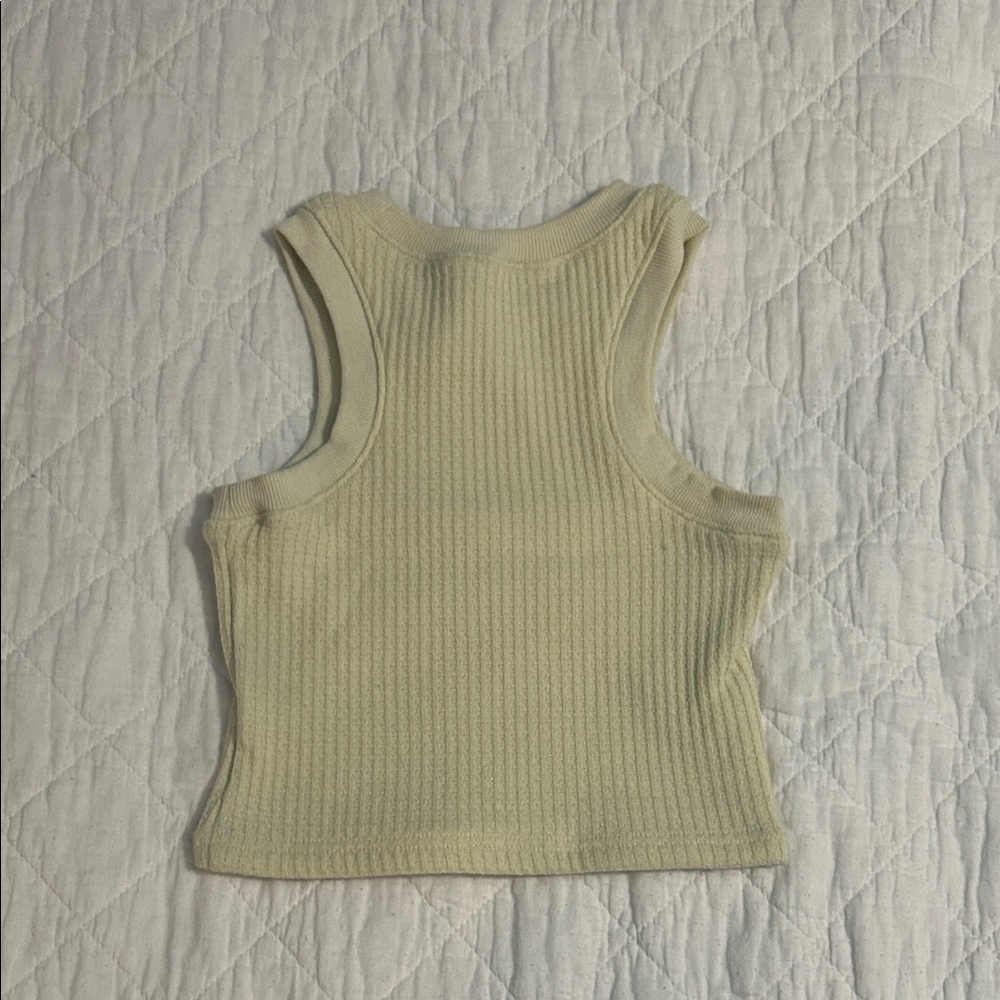 White Fox Cream Ribbed Tank Top - Picture 3 of 3